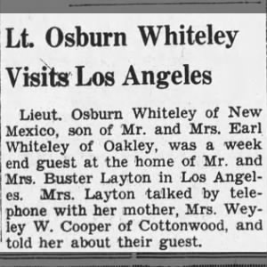 Lt Osburn Whiteley Visits Los Angeles